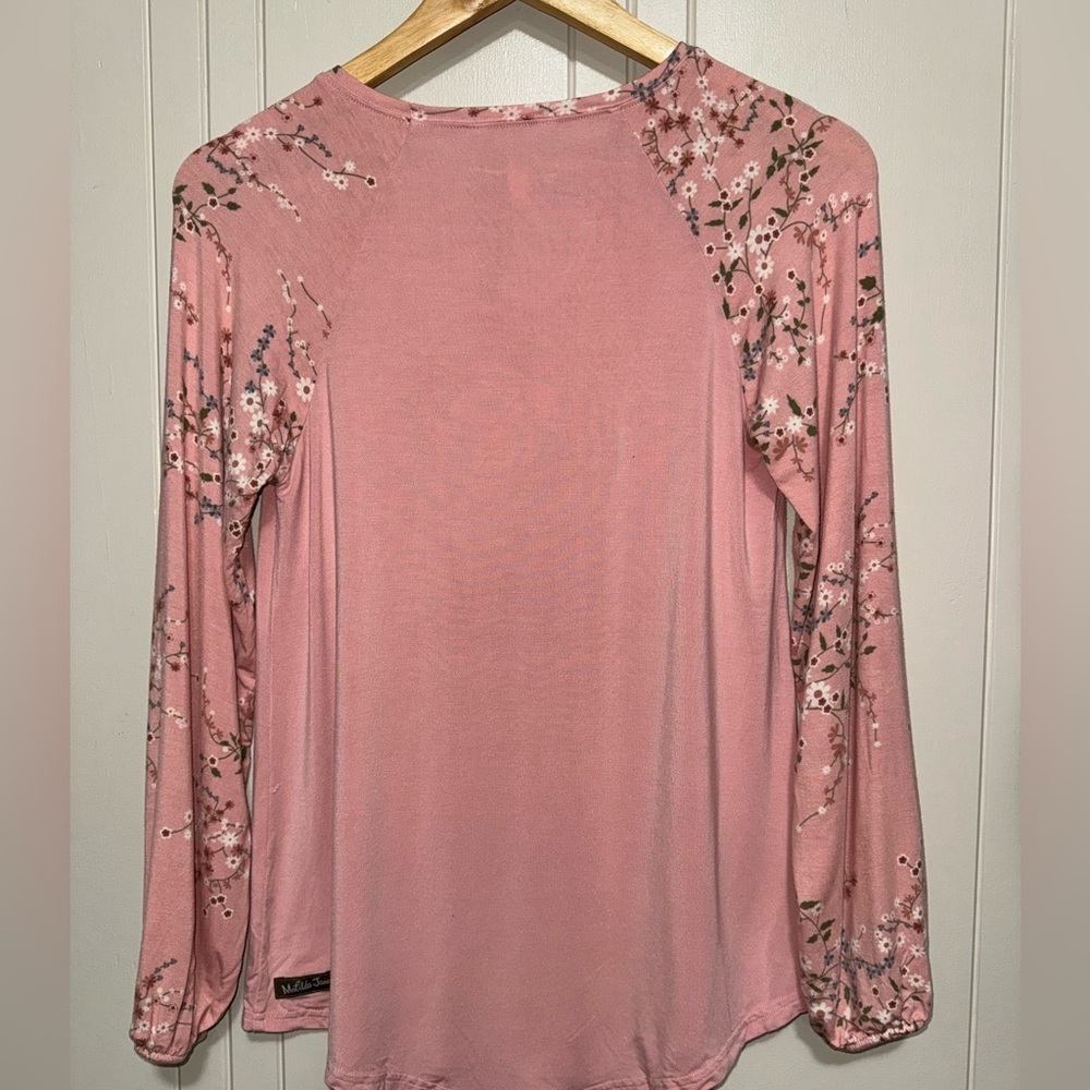 Matilda Jane Pink Dose of Floral Long Sleeve Top - Picture 4 of 8